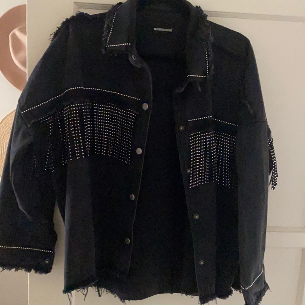 Black denim jacket